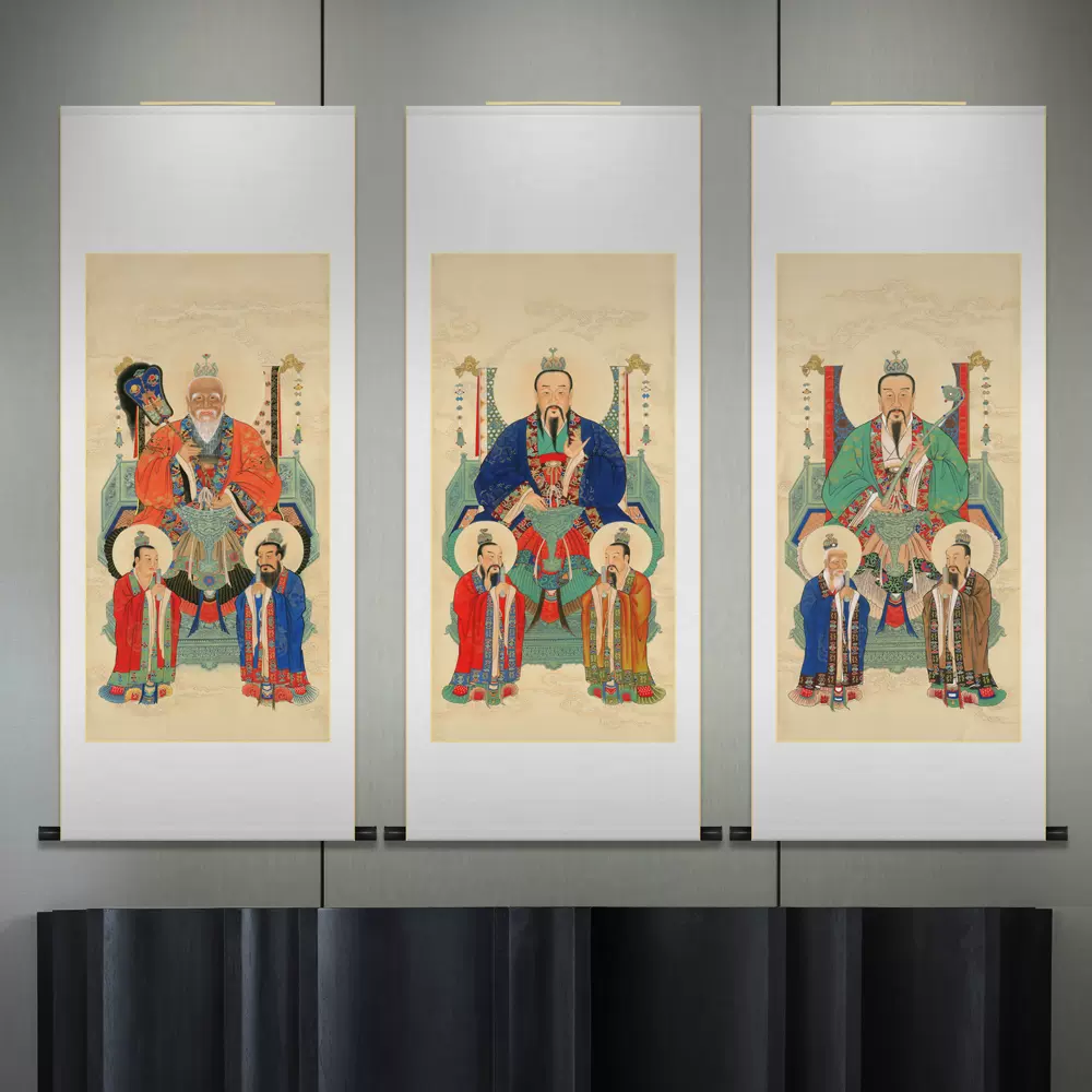 东极青华大帝太乙救苦天尊画像道教神仙画水陆画新中式实木装饰画
