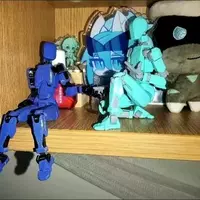 [Black+Blue]/Третий -генерация Lucky 13 Multi -Joint Movement может быть перемещено на вас [Получите три жеста+шесть оружия]