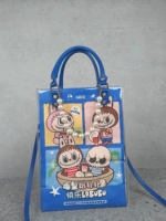 Прозрачный синий портативный набор материалов, синие бретели из жемчуга