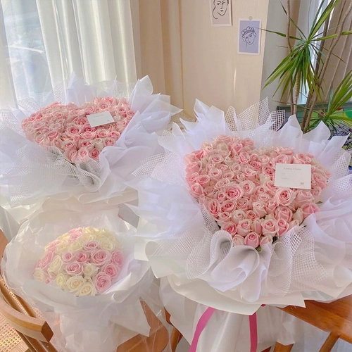 Huting Цветочная упаковка Gargam Grid Grid Grid Grid Grid Network Жесткая пряжа букет Внешняя упаковка марля сетевая материал цветочный арт.