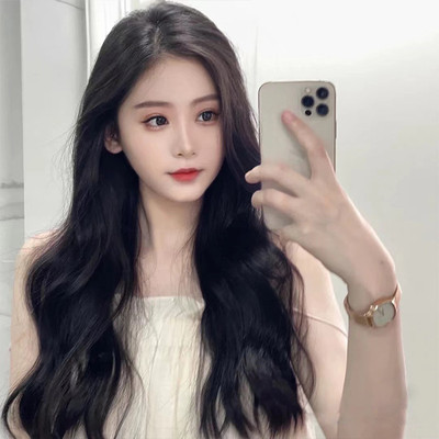 taobao agent Wig, curly bangs with hair parting, wavy helmet, adds volume