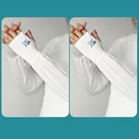 Белый защитный рукав, с вышивкой