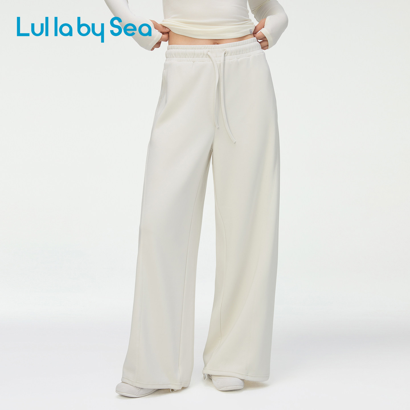 Lulla by Sea| All day阔腿裤莫代尔棉高腰抽绳束脚两穿休闲卫裤 裤隐实拍商品图