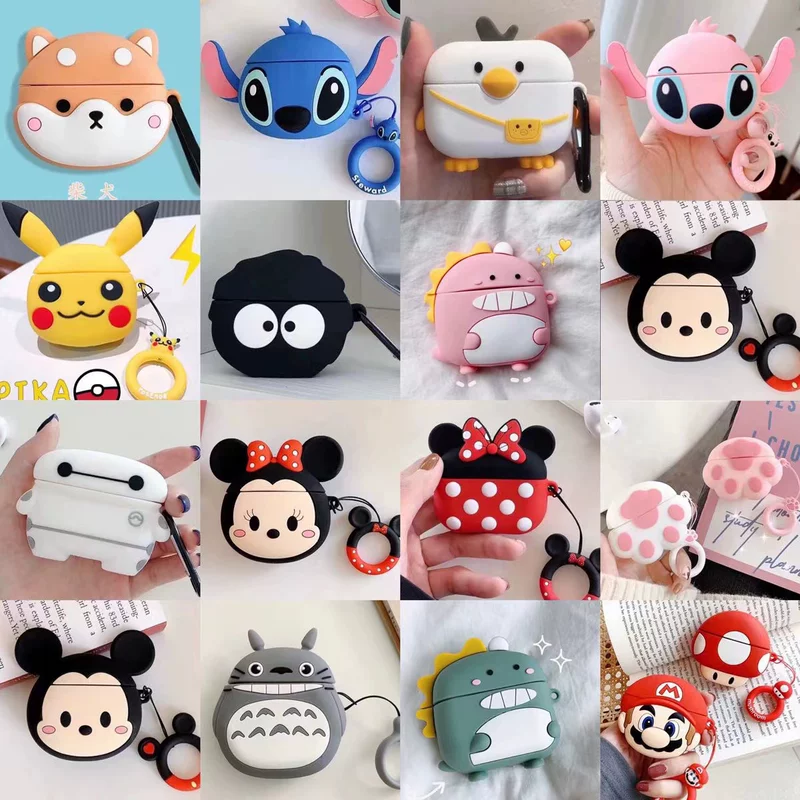 Disney, совместимые наушники, мультяшный милый силиконовый беспроводной защитный чехол для мужчин и женщин, bluetooth, защитное покрытие
