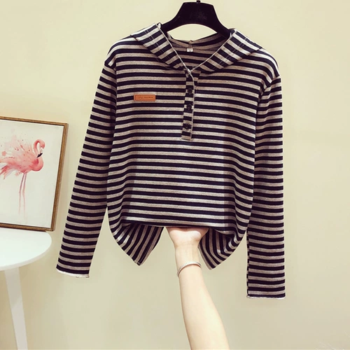 Chengdong Win Shop Shop Bingge Yemille Pure Cotton с капюшоном полосатой полоса