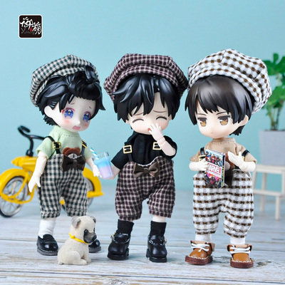 taobao agent OB11 baby BJD plaid strap pants YMY GSC PD9 casual strap pants jasmine can wear clothes