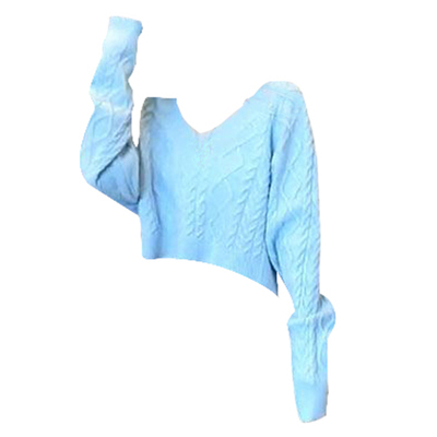 taobao agent Spring knitted top, sweater, 2023, city style, can be worn over clothes, V-neckline
