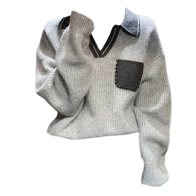 taobao agent Demi-season sweater, sexy knitted top, polo collar