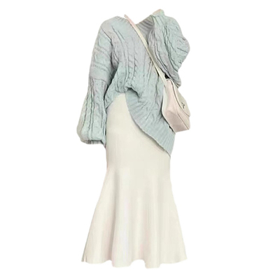 taobao agent Demi-season long knitted skirt, 