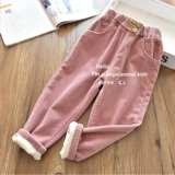 Демисезонные вельветовые детские бархатные штаны, увеличенная толщина