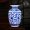 Небольшой синий и цветочный фарфор с лотосом, бутылка с дыней + деревянное основание