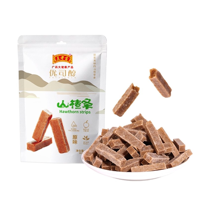 王老吉酸甜山楂无添加剂原味山楂条100g/袋零食袋装蜜饯大果健康