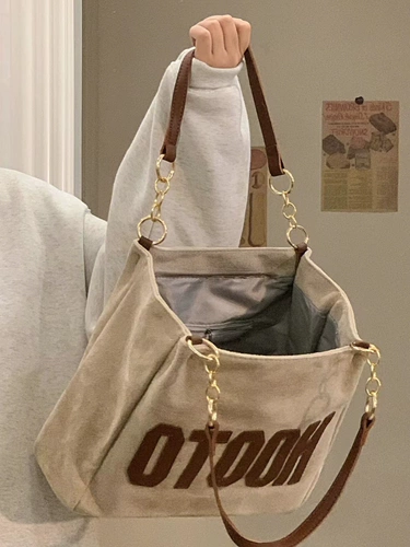 Вместительная и большая сумка на одно плечо, вместительный и большой шоппер, сумка через плечо, подходит для студента, коллекция 2023, изысканный стиль