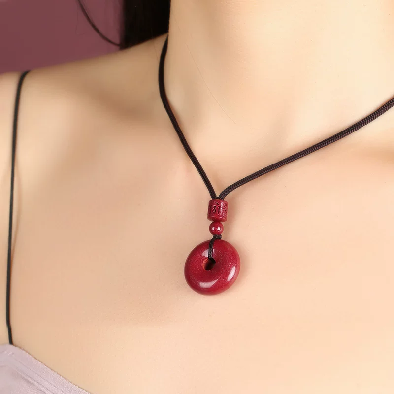 紫金砂 朱砂平安扣吊坠 挂绳挂饰 男女老小 项链挂件【含师傅祈福，发货周期7-20天】