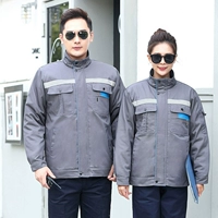 Съемный серый короткий блок -карманный хлопчатобумажный пальто