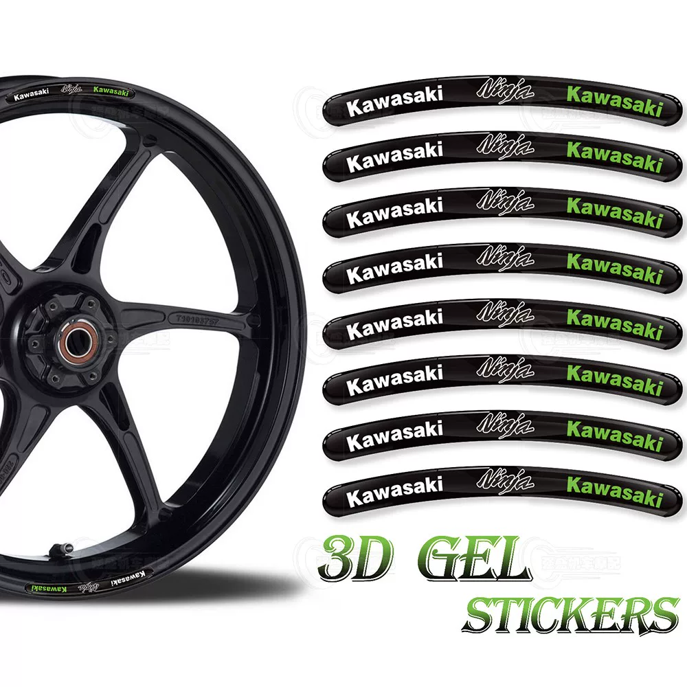 rim stickers gel kawasaki green