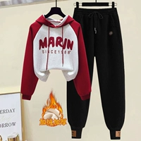 Красные черные утепленные штаны