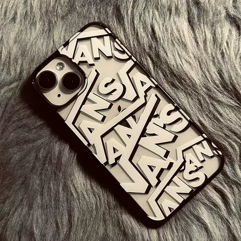 Vans Trendy Fashionable All-Over Logo Bold Typography Monochromatic Graphic Phone Case for iPhone 17, 16, 15, 14 and 13