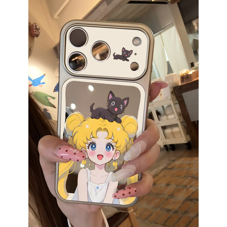 Sailor Moon Usagi & Luna Minimalist Cat iPhone Case