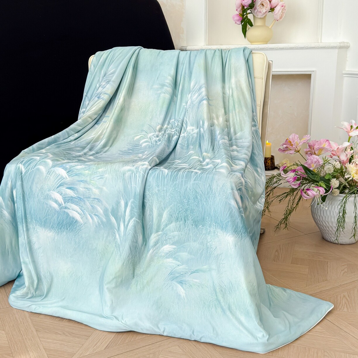 玉芙妮A类母婴级凉感丝夏凉被空调被夏被数码印花夏被可机洗