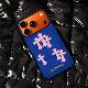 Trendy Chrome Hearts Puffer iPhone 17 Pro Max/16 Pro/15/14 Pro Max Leather Case – Designer Orange With Crosses & Card Holder