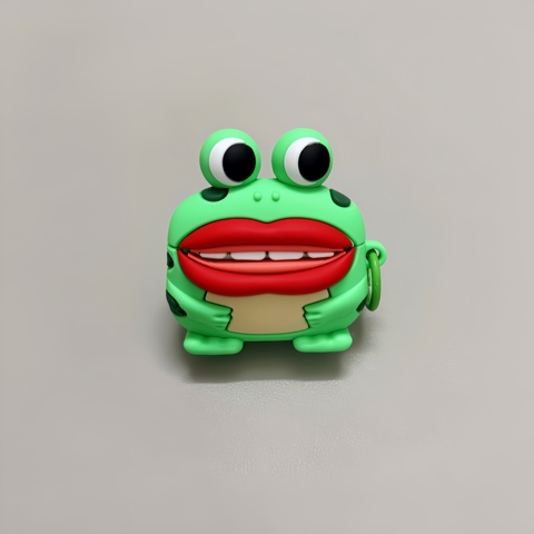 3D Frog Novelty Green Red Animal AirPods Case