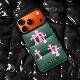 Trendy Chrome Hearts Puffer iPhone 17 Pro Max/16 Pro/15/14 Pro Max Leather Case – Designer Orange With Crosses & Card Holder