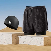 SET [Swim Trunks+водонепроницаемая защита уха плавательной крышки]-Должна Palm 107