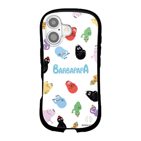Barbapapa Cartoon S-Line Scratch Resistant Anti-Fingerprint Shock Resistant Drop Prevention Strap Hole Lens Protection TPU