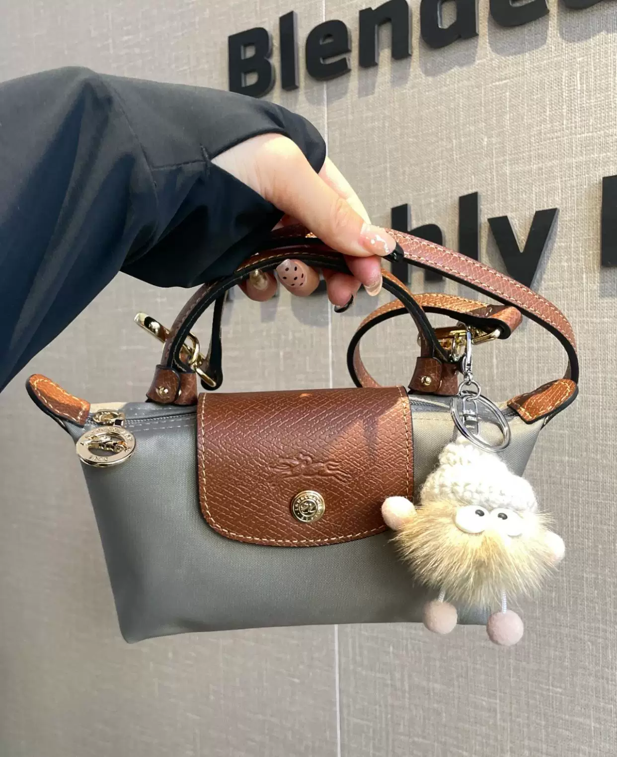 Строго отобранная во Франции сумка Longchamp MINI Mini Mini Dumpling Women Hands Hands Pack Short Paper White