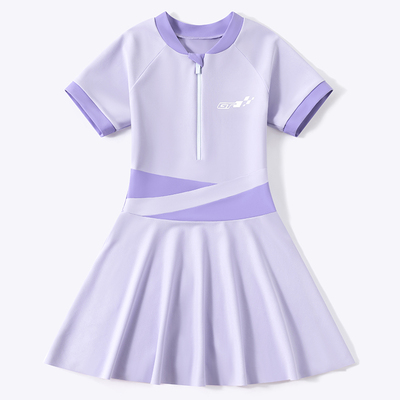 儿童泳衣女孩2025新款高级感女大童初中生保守连体游泳衣游泳装备