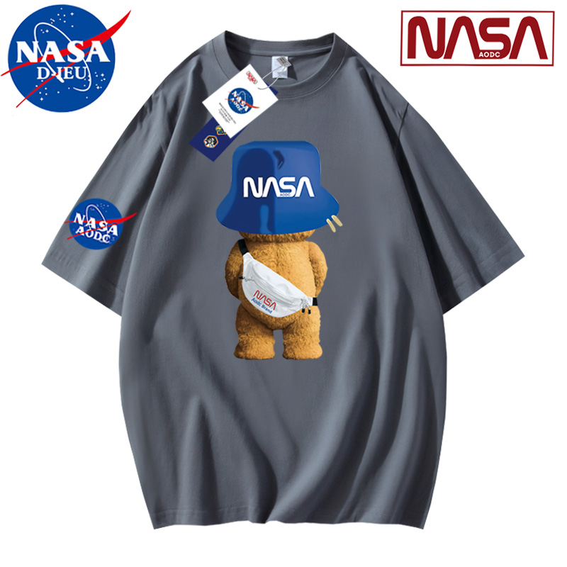 NASA 短袖T恤男女同款官方新款情侣运动半袖夏季圆领上衣宽松体恤