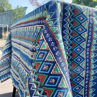 Этническая синяя ткань, этнический стиль, 150см
