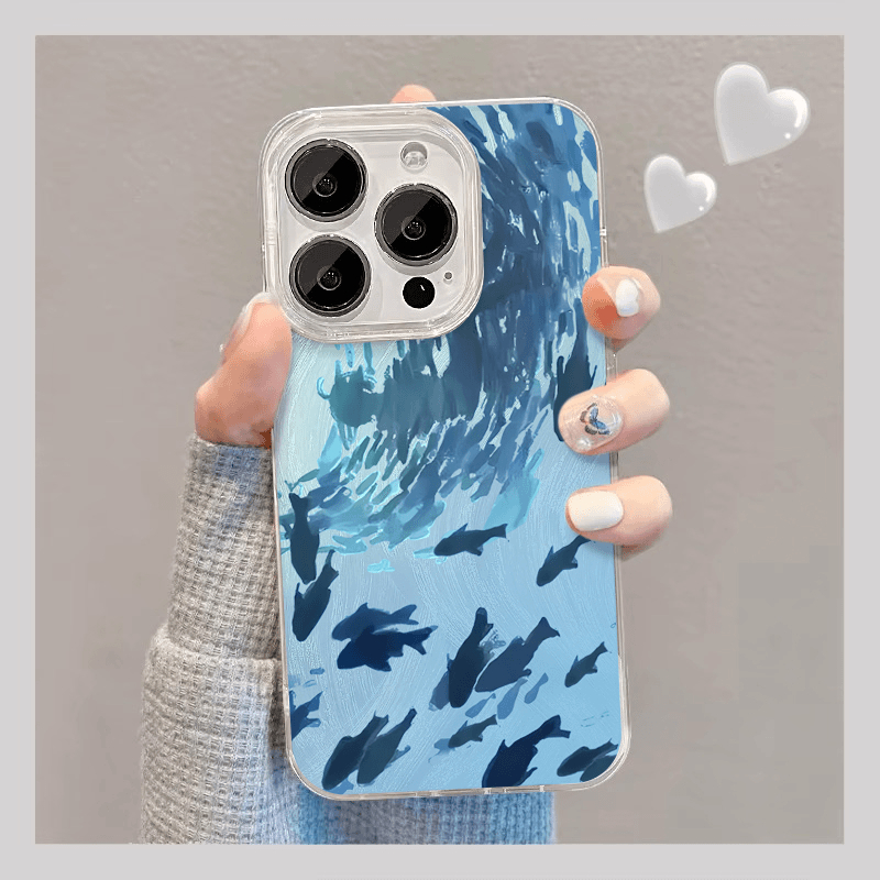 Tiefseefisch passend für iPhone 15promax Handyhülle iPhone 1413 Federgarn 1211iQOO Huawei Pura70 Xiaomi Ständer_voghion.com