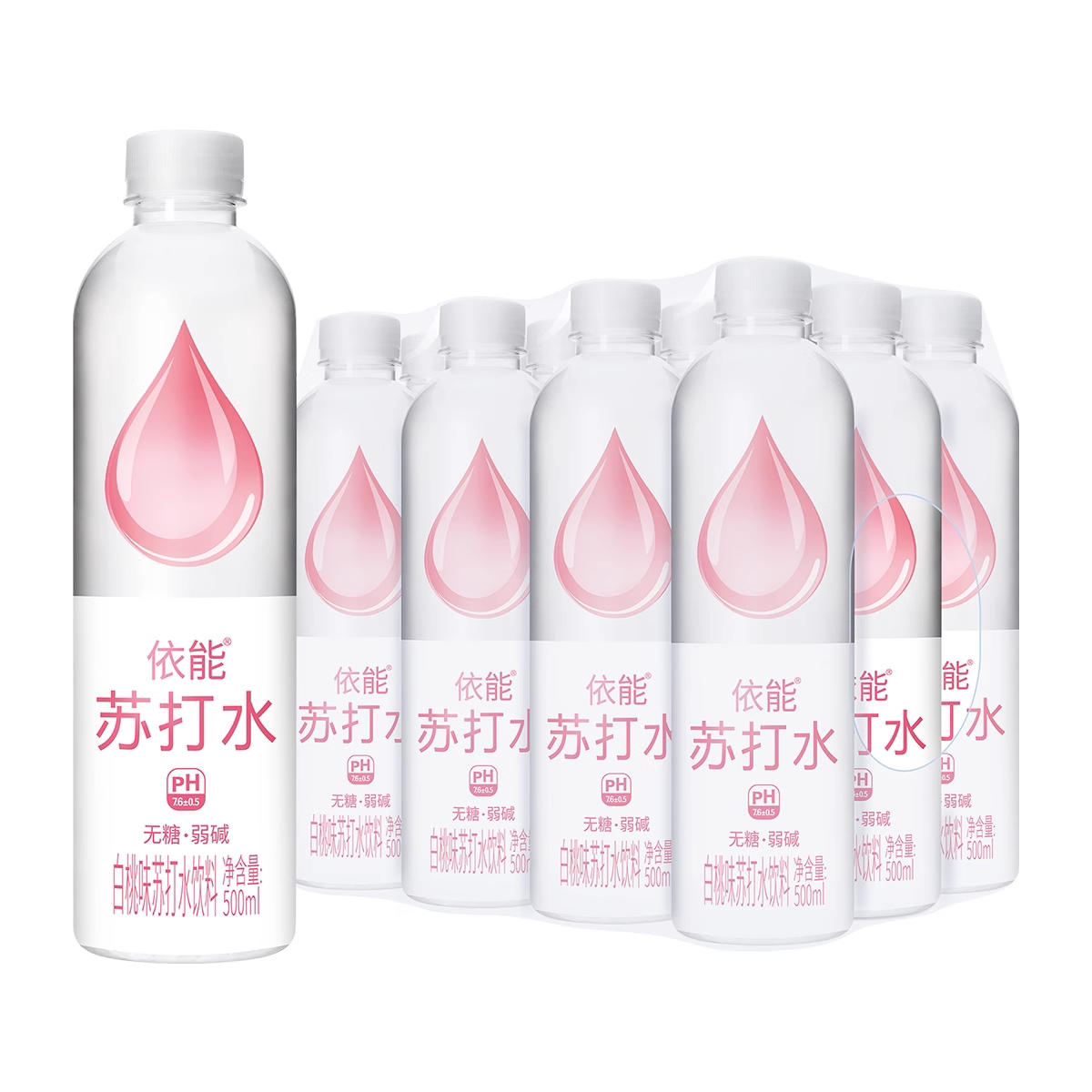 依能苏打水500ml12瓶整箱弱碱性青柠饮用水饮料大瓶柠檬*锌饮品 碱卡实拍商品图