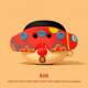 Cute Monster Illustration with Keychain AirPods 4, AirPods 3 & AirPods Pro 3 and 2