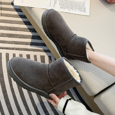 情侣雪地靴秋冬加绒加厚棉靴女