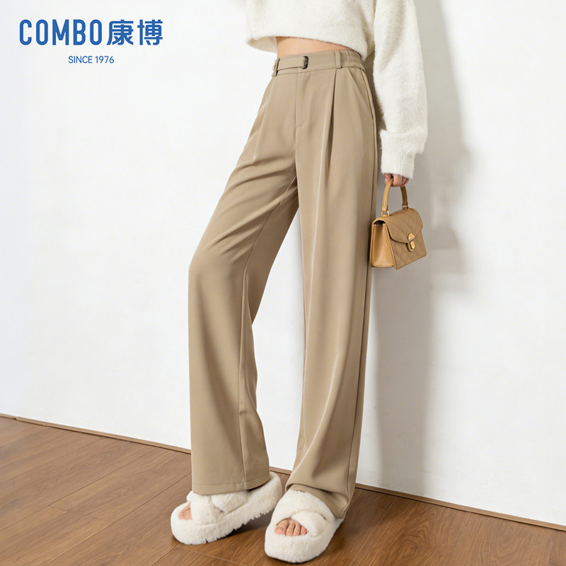 combo/康博春夏新款直筒休闲裤通勤西装裤职业女显瘦极简风长裤