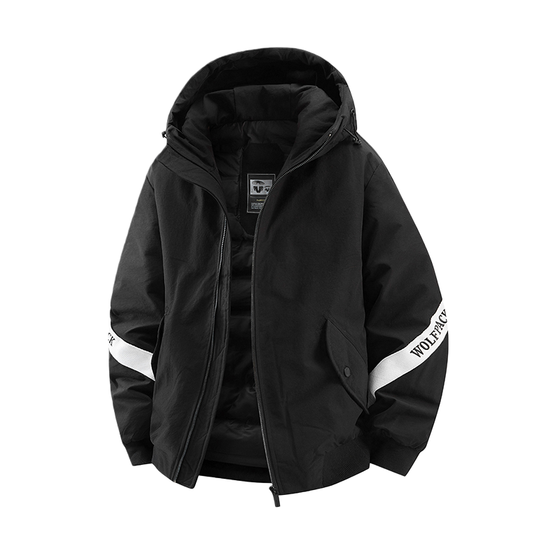 百搭立领短款棉衣男女同款冬季保暖拉链外套潮夹棉面包服满印棉服