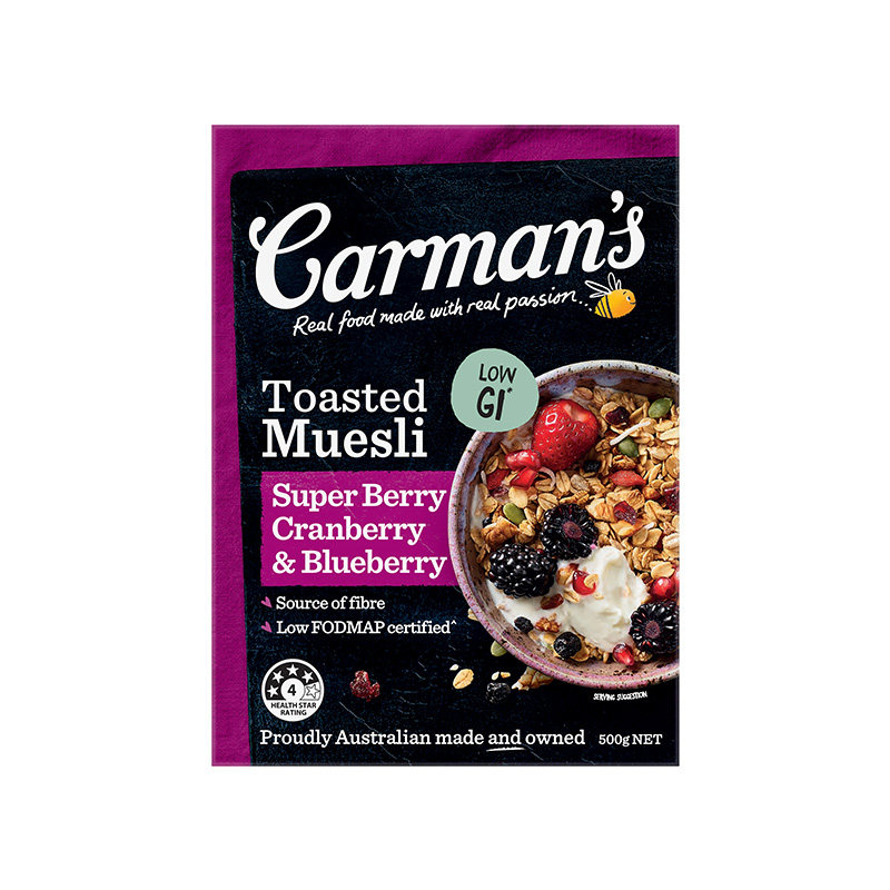 carman's康澳麦混合莓果烘焙水果燕麦片官方进口谷物懒人即食500g