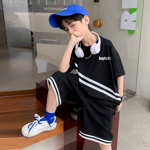 Летняя одежда, комплект, летняя форма, коллекция 2022, детская одежда, короткий рукав, в западном стиле, в корейском стиле