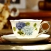 Cà phê cốc đĩa xương Trung Quốc tinh tế trà chiều tách đĩa với muỗng gia đình gốm đen tách trà đơn giản bộ đồ ăn trà chiều - Cà phê