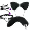 Mèo đêm: Chú mèo nhỏ dễ thương! Tai mèo Headband Fox Tail Đồ chơi Bunny Girl Cosplay Set Đồ chơi đuôi cáo