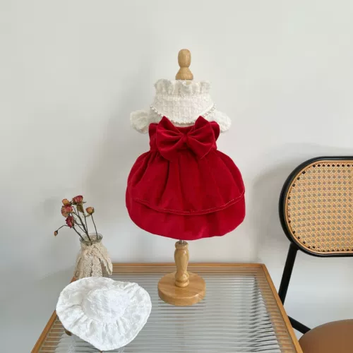 AW оригинальная ручная работа по индивидуальному заказу, модная маленькая ароматная красная бархатная юбка-пачка принцессы для собак и кошек высокого класса