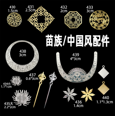 taobao agent 430-440 Was uses ethnic minority/Chinese style accessories mini small flower film seedlings collar Miao bell round dragon pattern