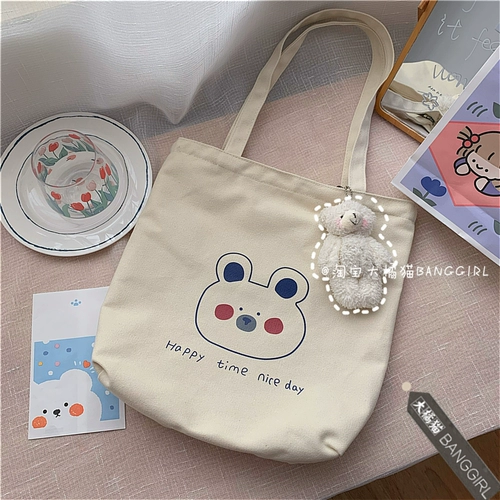 Японская мультяшная брендовая сумка на одно плечо, шоппер, в японском стиле, с медвежатами, в корейском стиле