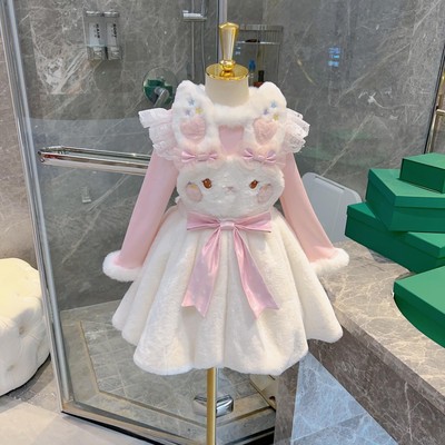 taobao agent Genuine spring small princess costume, children's velvet dress, Lolita style, Birthday gift, for catwalk