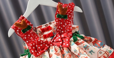 taobao agent Demi-season Christmas cute dress, small princess costume, girl's skirt, Lolita style, long sleeve, tutu skirt, Birthday gift