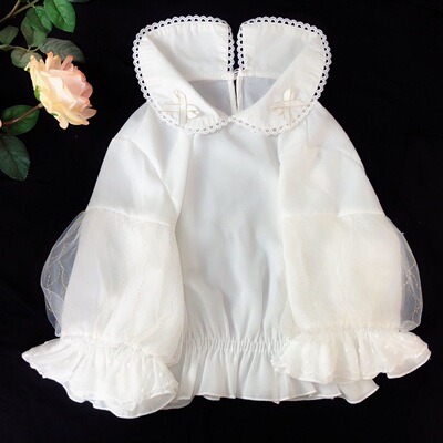 taobao agent Shiffon short doll, cute universal warm long-sleeve, Lolita style, doll collar, long sleeve, Lolita Jsk, autumn