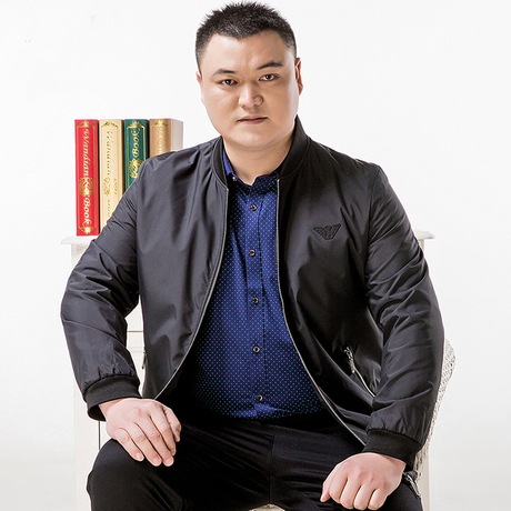 胖哥大码男夹克加肥加大男外套男装肥佬春秋新款特大号胖子夹克潮